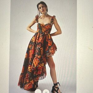 Free People Selkie The Legs For Days Dress NWT Size L, Color orange motif